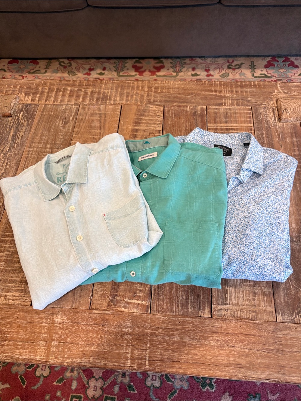 Lot or Bundle of Three Men’s Long Sleeve Shirts Tommy Bahama Nordstrom L XL